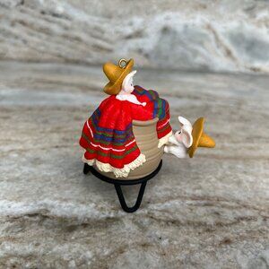 Hallmark Feliz Navidad Mouse-Themed Ornament 1996 With Pot & Stand Sombreros